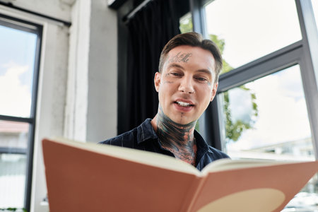 Handsome man working in office.の写真素材