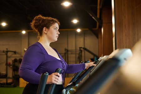 A person intensely exercises on a treadmill, showing dedication and focus.