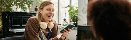 Two friends bond over laughter and creativity at a fun succulent workshop.