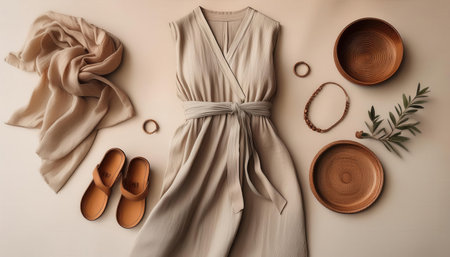 Vibrant summer collection showcasing natural fabrics and artisan accessories for a stylish season.の素材