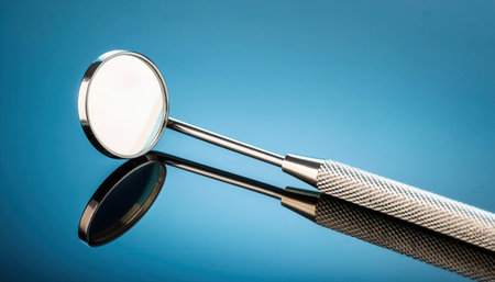 Dental examination tools reflect light, highlighting their importance for accurate assessments.の素材