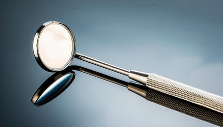 Dental mirror exemplifies precision craftsmanship, elevating care in clinical settings.の素材