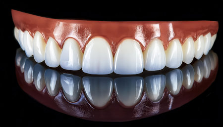 A detailed dental model highlights the intricacies of oral health and dental aesthetics.の素材