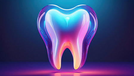Vibrant illustration illustrating the beauty of teeth and the essence of dental care.の素材