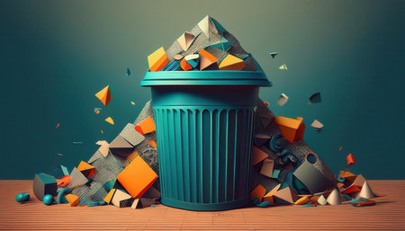 Brightly colored materials highlight the importance of waste sorting for Earth Day celebrations.の素材