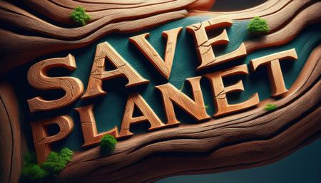 Vibrant artwork showcases a call to action for Earth Day, highlighting waste sorting practices.の素材