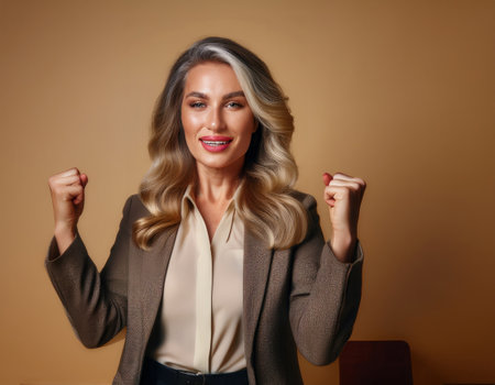 A proud graduate radiates joy and confidence, celebrating a key milestone in elegance.の素材