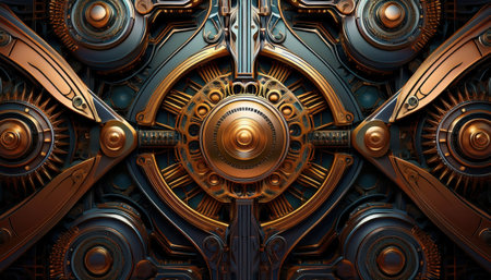 A stunning blend of gears and metal highlights modern industrial craftsmanship and style.の素材