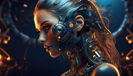 Discovering the elegance of advanced tech and intricate engineering in a sleek, futuristic style.の素材