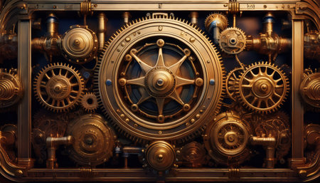 Exploring the beauty of contemporary industrial design through intricate gears and mechanisms.の素材