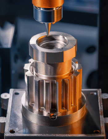 Advanced manufacturing showcases the intricate details of modern industrial automation.の素材