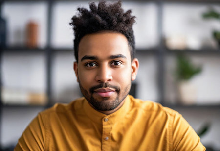 Cozy workspace has a young reporter passionately sharing insights and engaging with topics.の素材