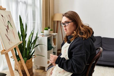 In a cozy home, a young woman with Down syndrome pours her heart into her art.