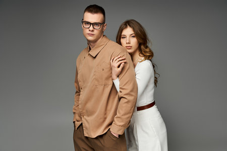 Beautiful couple showcases their deep connection and love in a stylish and elegant setting.