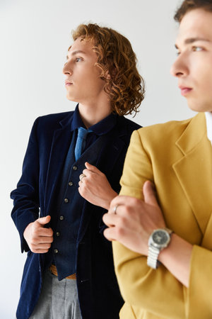 Young friends express their unique styles while posing confidently in a trendy environment.