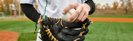 A player prepares to pitch a baseball on a vibrant autumn field, banner