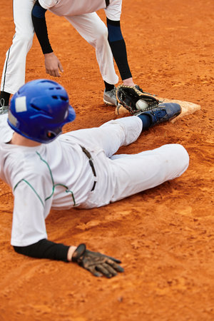 Two energetic teenage boys engage in a lively baseball game on a bright, sunlit field.