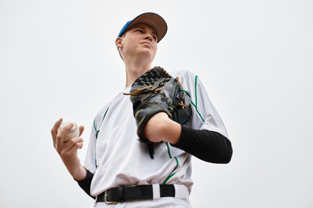 A talented player stands ready to pitch, focusing intently on the game unfolding around him.