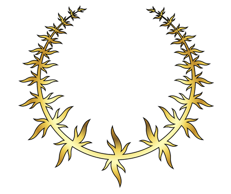 Gold laurel wreath on white background. Vector illustrationのイラスト素材