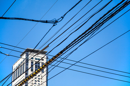 Wire problem in urbanの写真素材
