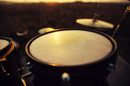 Photography close up Toms on a drum setの写真素材