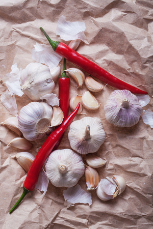 Garlic and Chili Pepperの写真素材