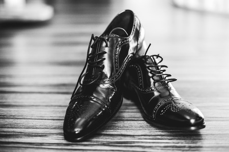 Photo of male black shoesの写真素材