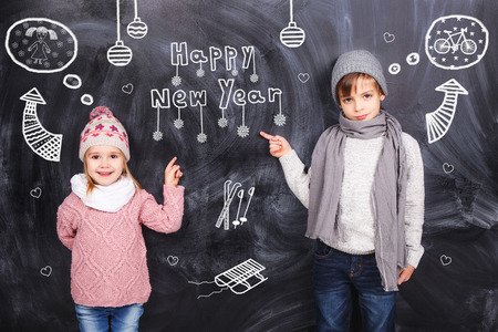 Thoughts of children against the black chalkboards