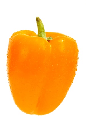 Bell pepper with water drops on it.の写真素材