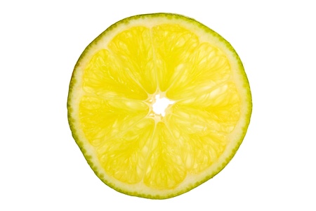 Close-up of a half cut lime.の写真素材