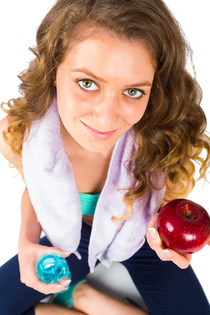 Beautiful sporty woman living a healthy life with proper nourishment.の写真素材