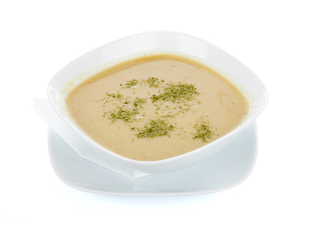 Tasty onion creme soup with spices.の写真素材