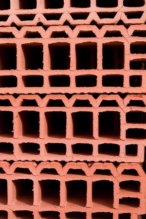 Stacked Bright Red Bricks With Holes For Background Royalty Free Images Photos And Pictures