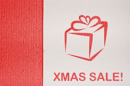 Corrugated cardboard background christmas sale illustration and fine paper texture