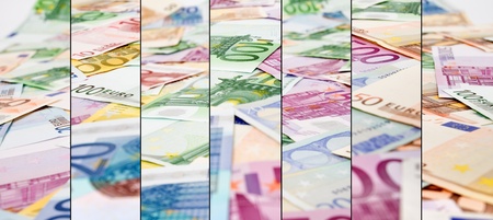 Abstract euro currency background - closeup stripsの写真素材