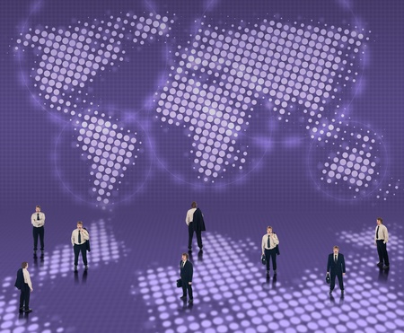 Worldwide business network concept with dotted map