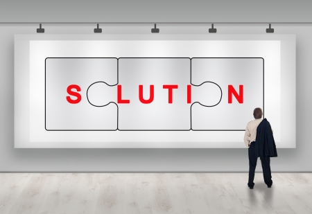 Clever Business Solutions Advertisement Banner With Businessman