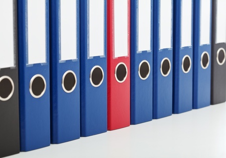 Business archive folders in a row - closeupの写真素材