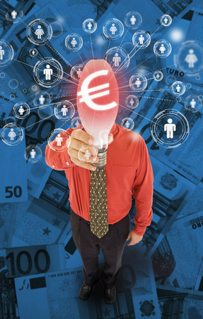 Community funding or crowdfunding concept - presenting your idea to the worldの写真素材