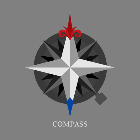 flat compass icon in gray colorsのイラスト素材