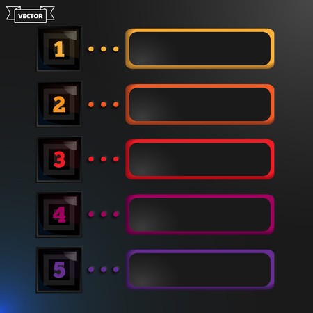 Abstract banner design for infographics, business design and website template, vector illustration. Business concept with 5 options, parts, steps or processes. Can be used for workflow layout, diagram, number options, web design.のイラスト素材