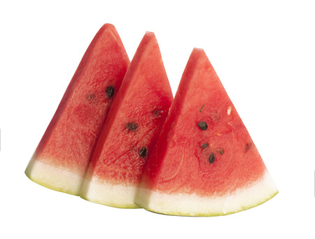 Three slices of watermelonの写真素材