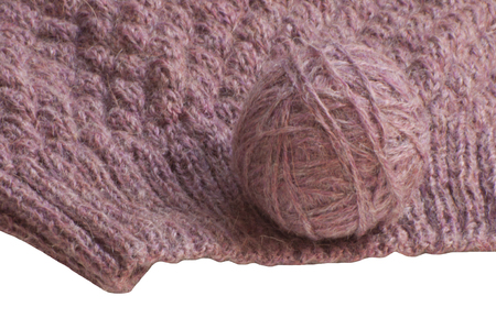 Clew and crochet, isolated on white background