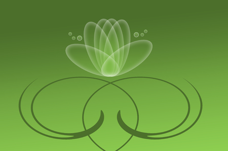 Abstract water lily on a green backgroundの写真素材