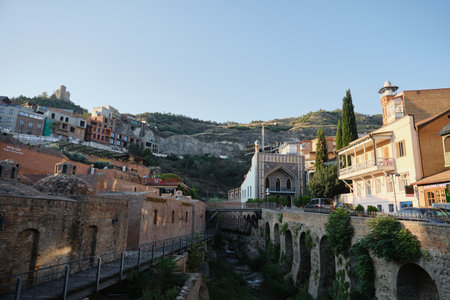 Georgia - 09/01/2023. Old town in center of Tbilisi. The Georgian capital in the morning on a sunny...