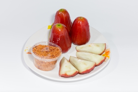 Rose apples on white backgroundの写真素材