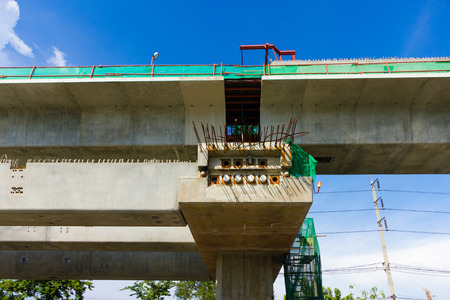 construction site of the skytrain in Bangkok, Thailand.のeditorial素材