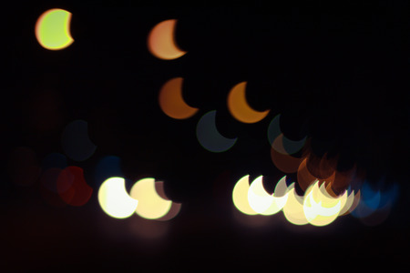 Bokeh blur of car lights on street at night.の写真素材