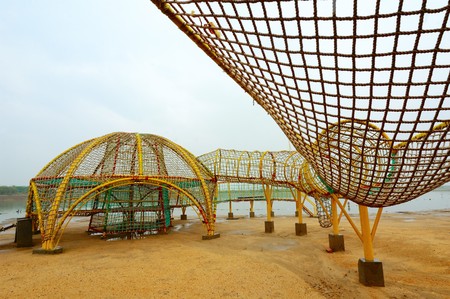Playground by the lakeの写真素材