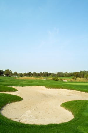Golf course sand trapの写真素材